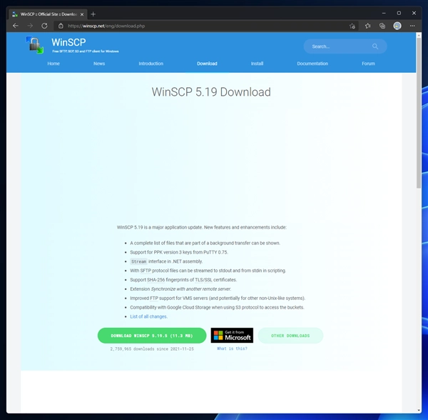 WinSCPのインストール:画像2